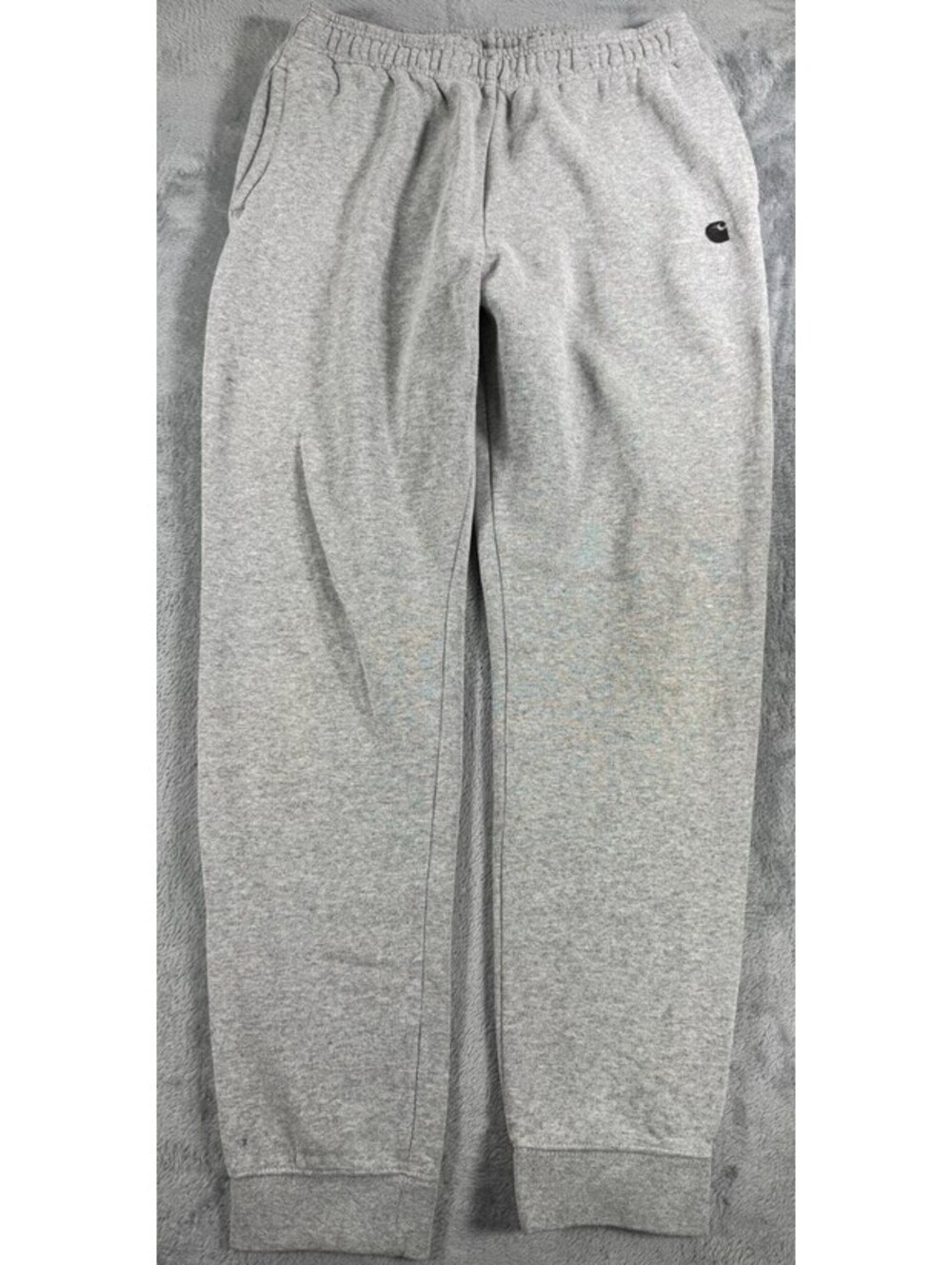 Carhartt Mens Gray Fleece Joggers Sweatpants Relaxed Fit Logo Workwear Medium